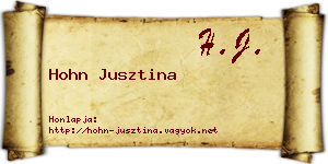 Hohn Jusztina névjegykártya